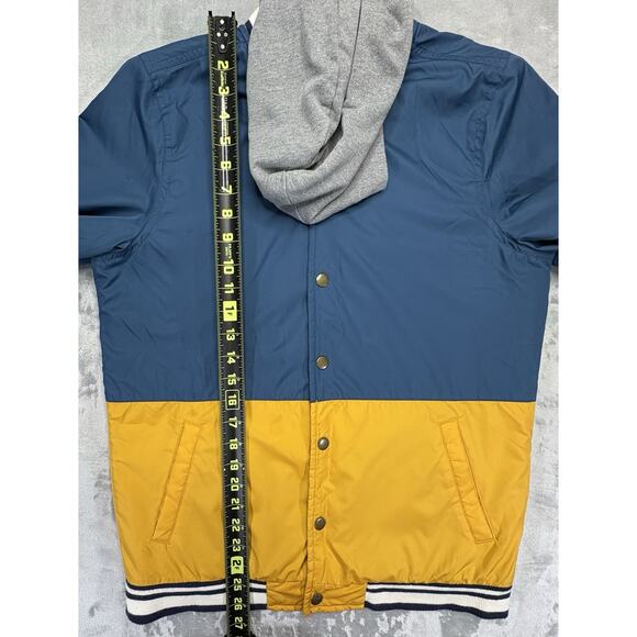 Cat & Jack Boys Jacket Blue/Yellow Sherpa Lined - Removable Hood - Size XL(16) - Picture 4 of 11
